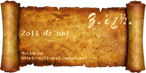 Zoll Ábel névjegykártya